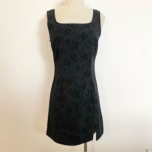 VTG Rampage Black Velvet Floral Mini Dress